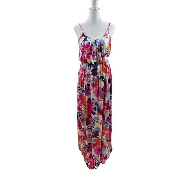 Felicity & Coco Brand  Floral Scoop Neck Maxi Dress Size Small - Picture 1 of 13
